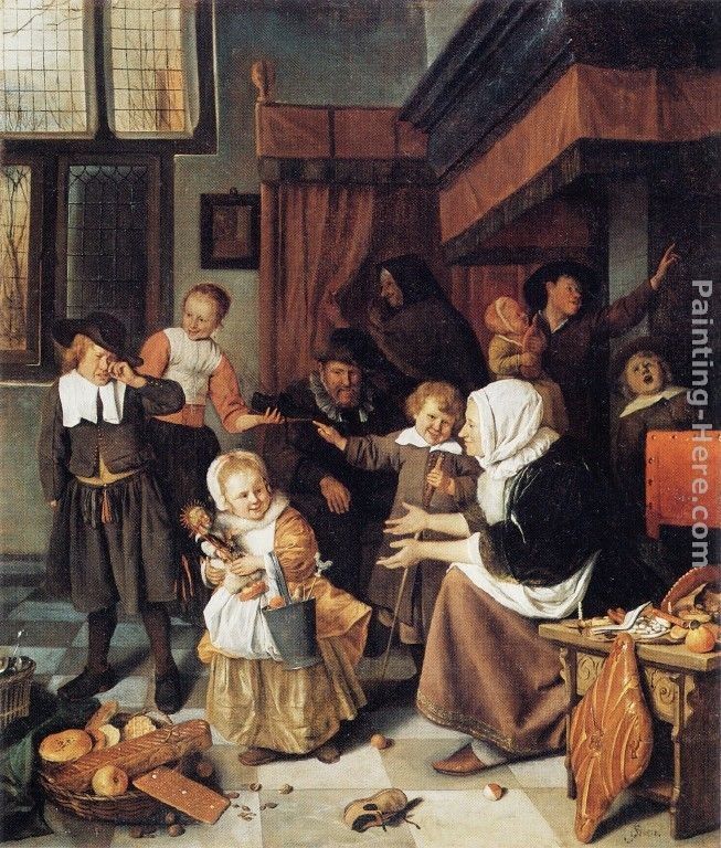 Jan Steen The Feast of St Nicholas Painting 50 off ArtExpress.ws